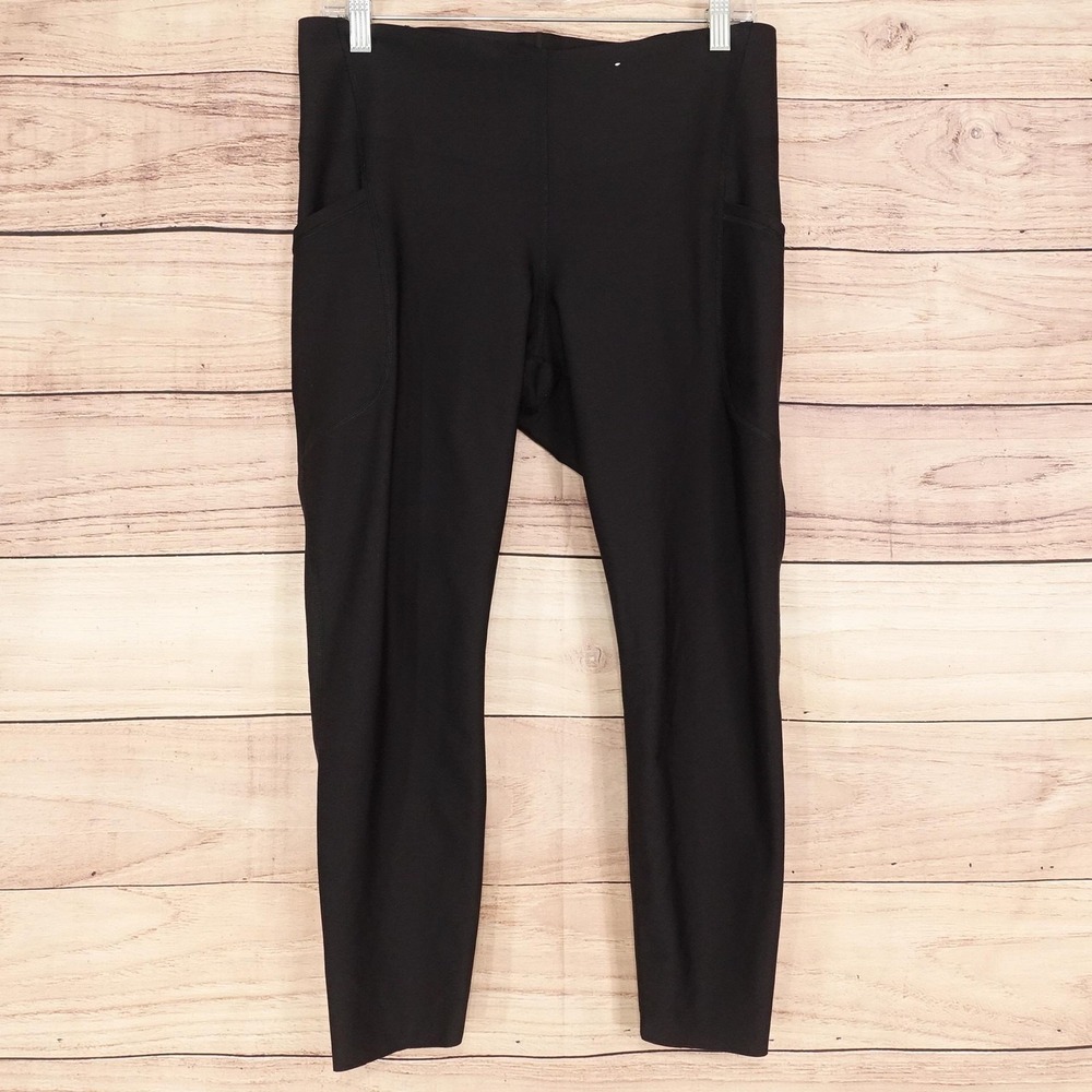 Old Navy Active Leggings Womens PL Black Powersoft Sculpt Go-Dry Ankle Pockets
